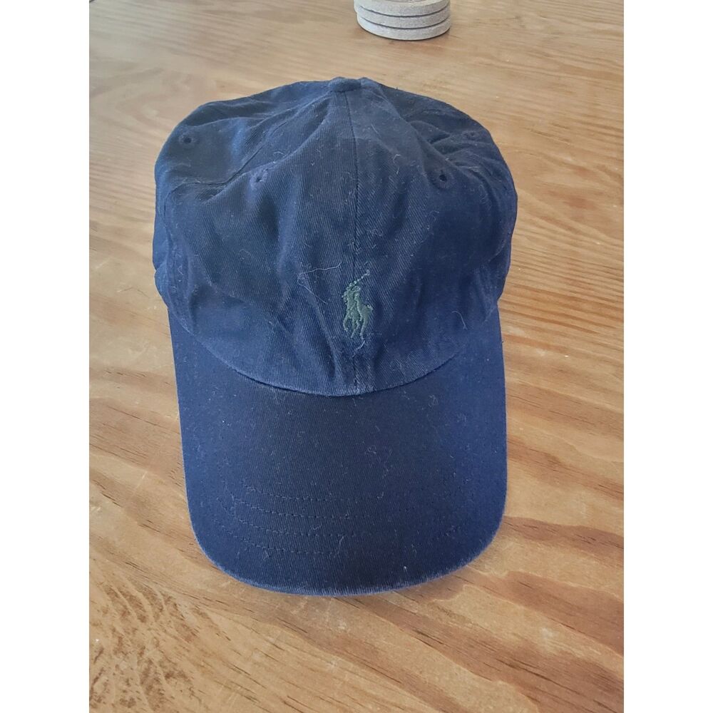 Polo by Ralph Lauren Cotton Pony Logo Strapback Baseball Cap Navy Green One Size